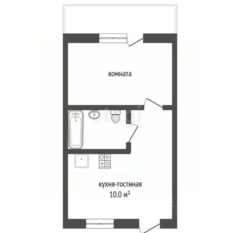 1-к кв. Крым, Алупка ул. Ленина, 42М (35.0 м) - Фото 2