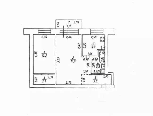 2-к кв. Татарстан, Казань ул. Волкова, 2 (43.0 м) - Фото 2