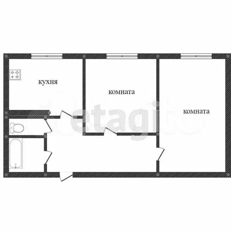 2-к. квартира, 45,6 м, 2/9 эт. - Фото 0
