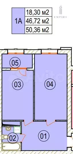 2-к. квартира, 50,4 м, 12/14 эт. - Фото 0
