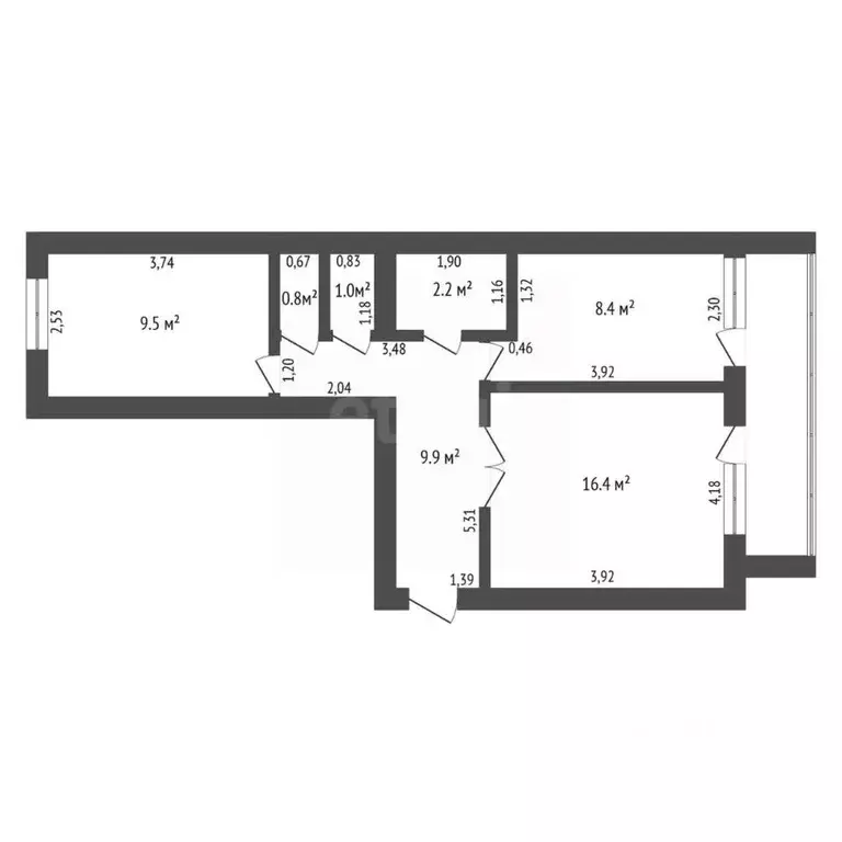 2-к кв. Амурская область, с. Ивановка ул. Партизанская, 11 (48.2 м) - Фото 2