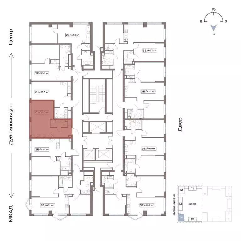 Студия Москва Дубнинская ул., 79к21 (32.0 м) - Фото 2