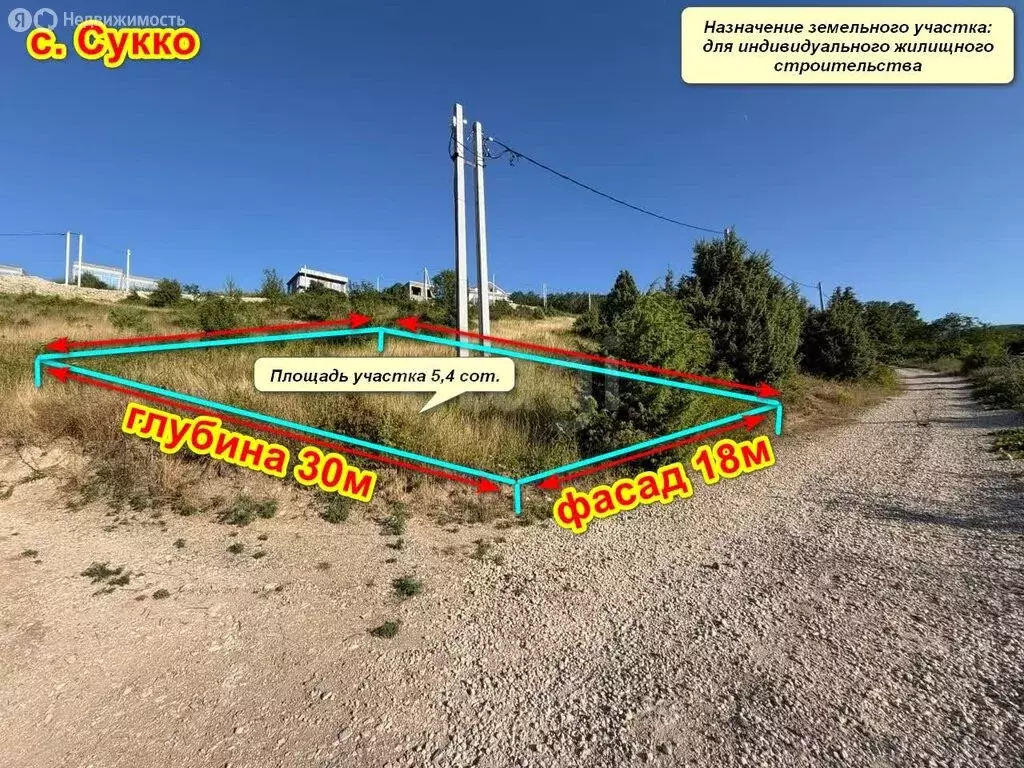 Участок в село Сукко, Горная улица (5.4 м) - Фото 1