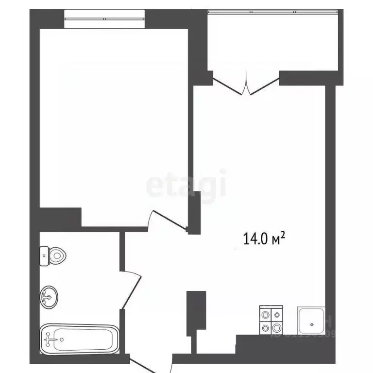 1-к кв. Мордовия, Саранск ул. Полежаева, 94 (41.0 м) - Фото 2