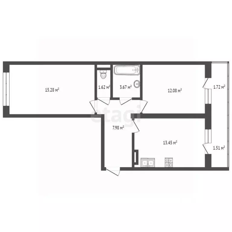 2-к кв. Ярославская область, Ярославль 2-й мкр,  (58.31 м) - Фото 1