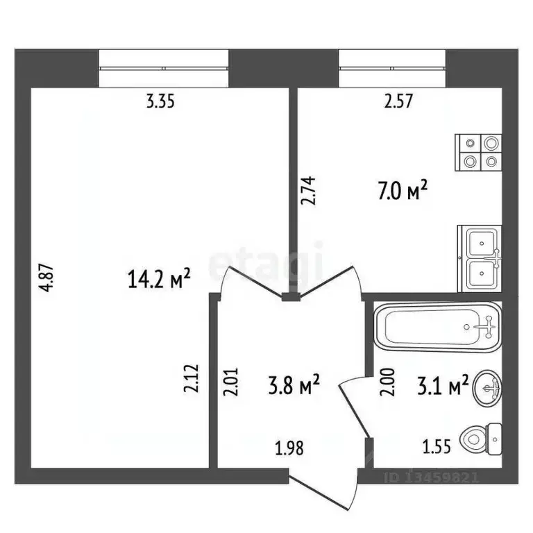 1-к кв. Марий Эл, Йошкар-Ола ул. Яна Крастыня, 6в (30.1 м) - Фото 1