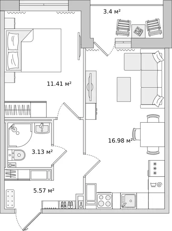 1-к кв. Санкт-Петербург Белоостровская ул., 10к2 (37.2 м) - Фото 0