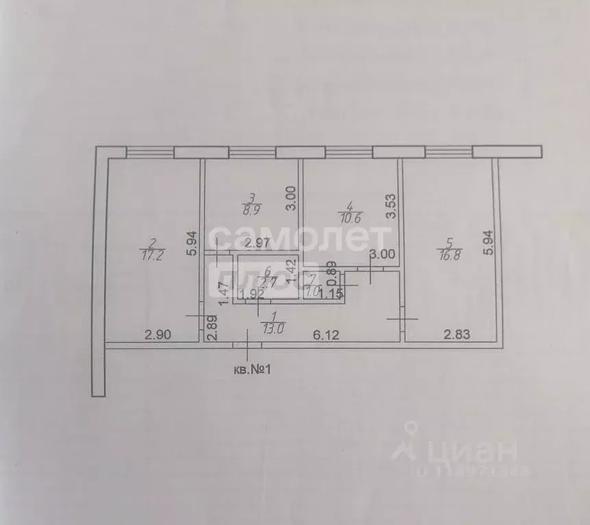 3-к кв. Калмыкия, с. Малые Дербеты ул. Пролетарская, 10 (70.2 м) - Фото 2