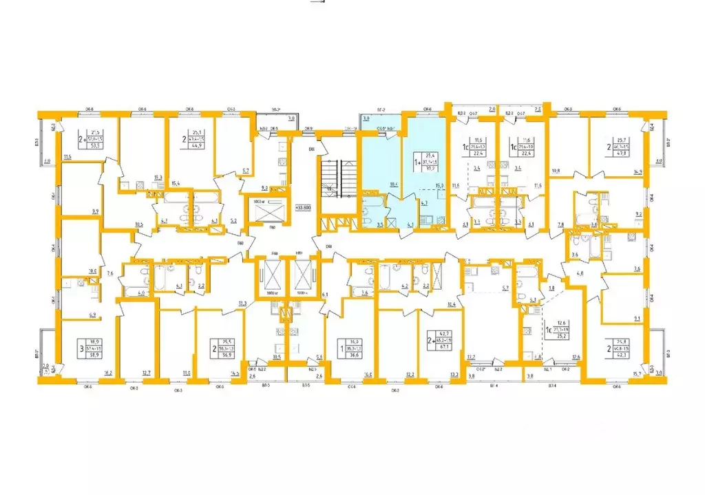 1-к кв. Башкортостан, Уфа Инорс-4Б мкр, Акварель жилой комплекс (39.1 ... - Фото 2