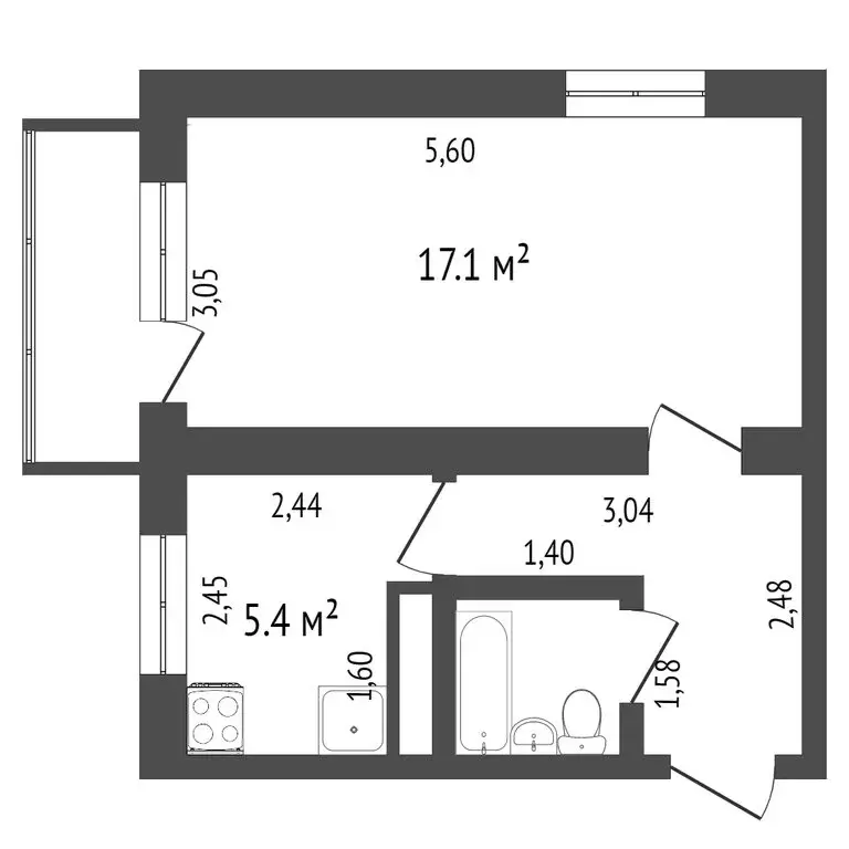 1-комнатная квартира: Черногорск, улица Генерала Тихонова, 19 (29.7 м) - Фото 0