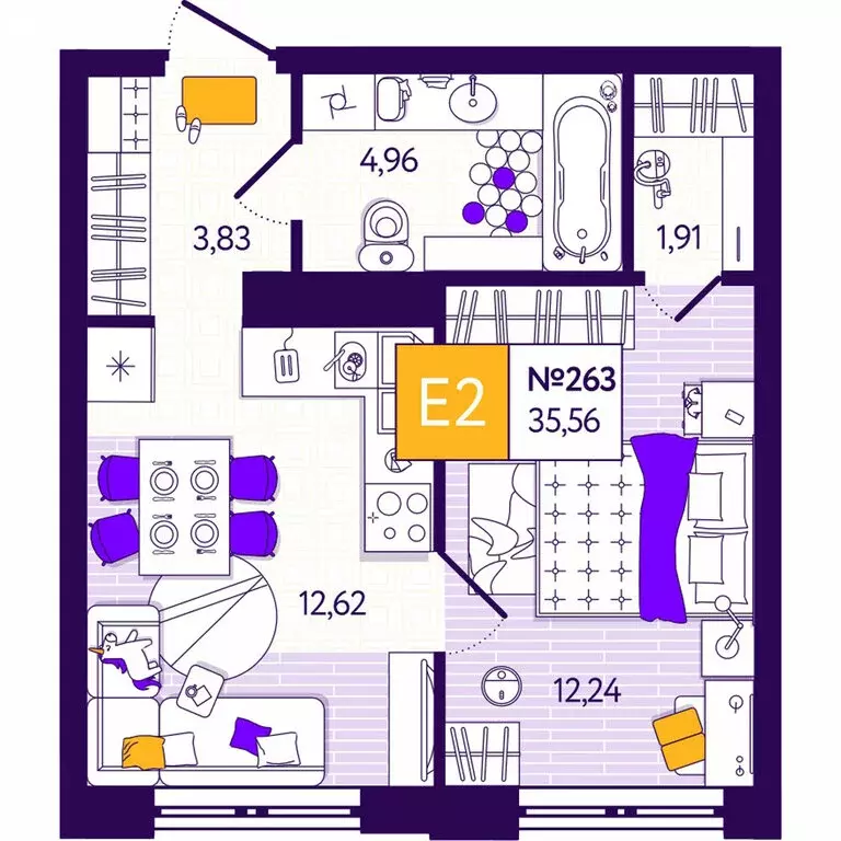 1-комнатная квартира: Тула, Пряничная улица, 3 (35.56 м) - Фото 1
