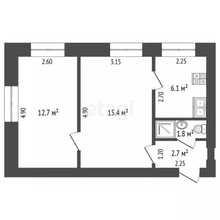 2-к кв. Забайкальский край, Чита ул. Токмакова, 23 (38.7 м) - Фото 1