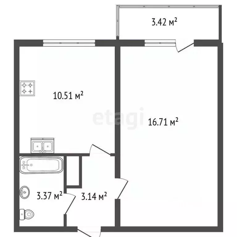 1-к кв. Ленинградская область, Всеволожский район, Заневское городское ... - Фото 2