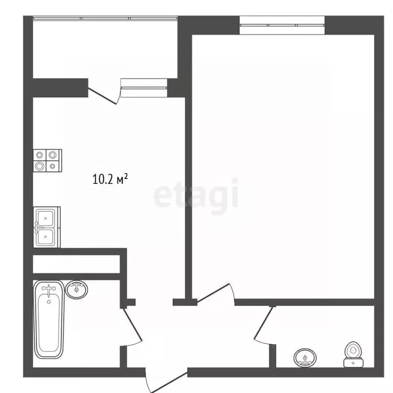 1-к кв. Московская область, Одинцово ул. Сколковская, 1Б (42.0 м) - Фото 2