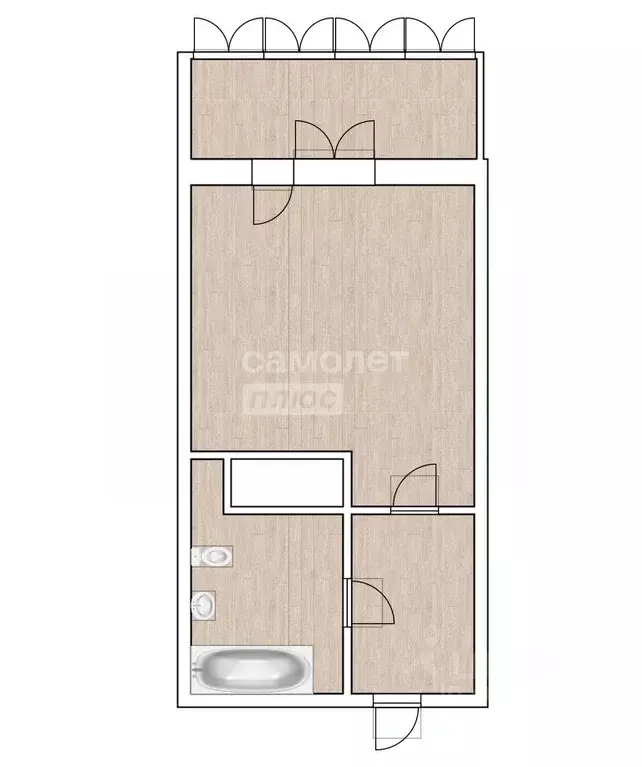 Студия Тюменская область, Тюмень ул. Верхнетарманская, 1 (19.6 м) - Фото 2