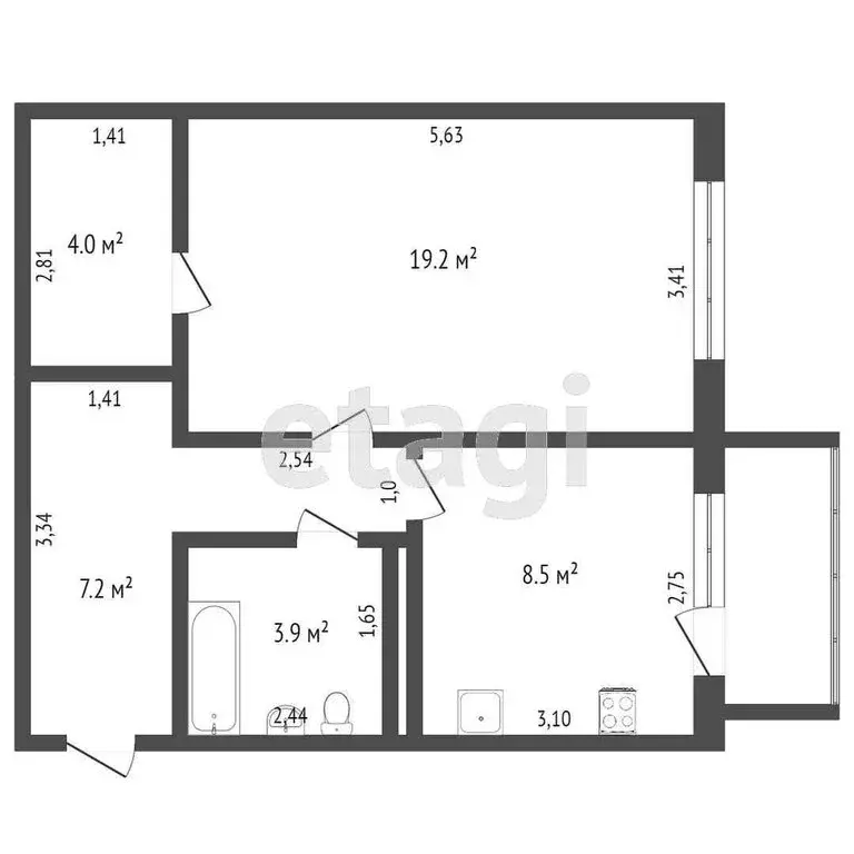 1-комнатная квартира: Ялуторовск, улица Свободы, 164к2 (42 м) - Фото 1