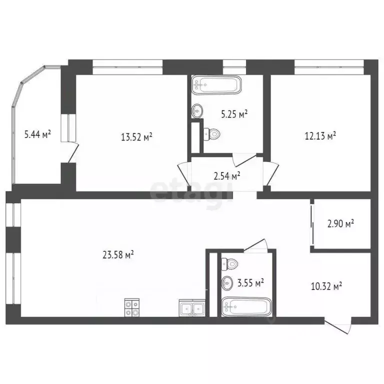 2-к кв. Тюменская область, Тюмень ул. Николая Машарова, 8 (73.59 м) - Фото 1