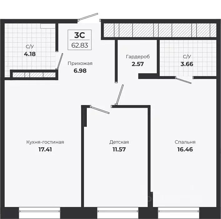 2-к кв. Новосибирская область, Новосибирск Лесоперевалка мкр, Ясный ... - Фото 1