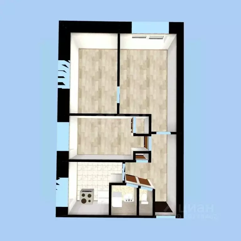 3-к кв. Башкортостан, Уфа просп. Октября, 18/2 (52.0 м) - Фото 2