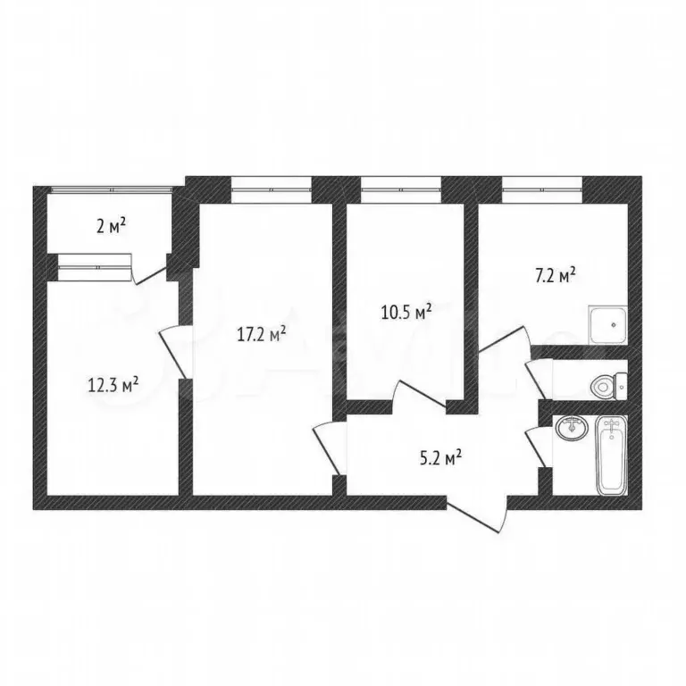 3-к. квартира, 58 м, 7/9 эт. - Фото 0