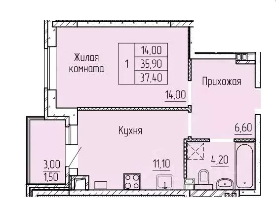 1-к кв. Ростовская область, Батайск ул. Макаровского, 4к2 (37.7 м) - Фото 0