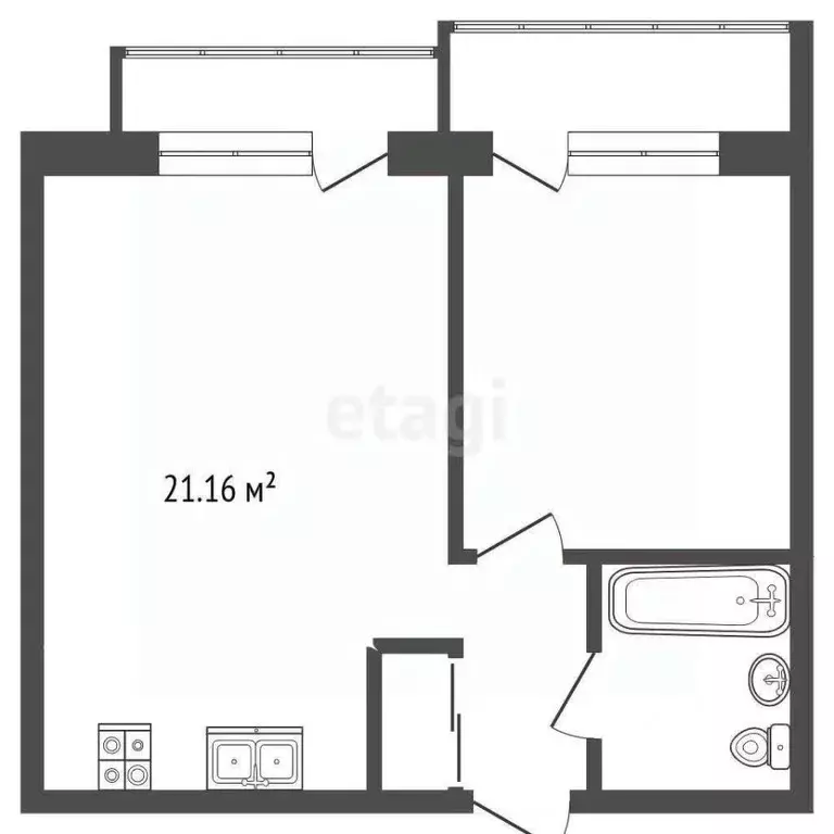 1-к кв. Ярославская область, Ярославский муниципальный округ, пос. ... - Фото 2