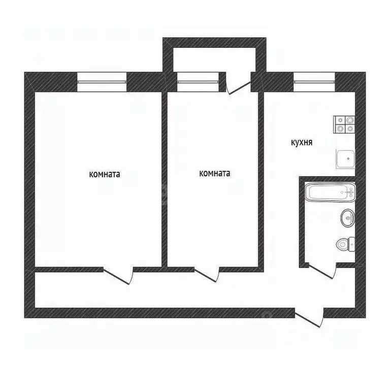 2-к кв. Ленинградская область, Кириши ул. Мира, 19 (44.1 м) - Фото 1