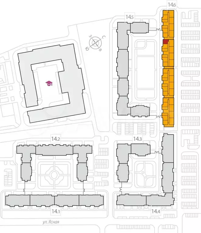 1-к. квартира, 39,9 м, 1/8 эт. - Фото 1