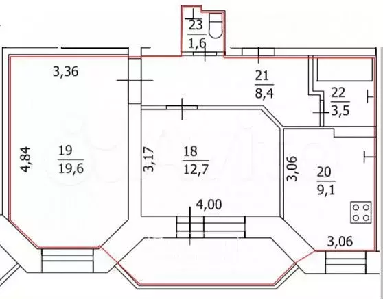 2-к. квартира, 54,9 м, 2/8 эт. - Фото 0