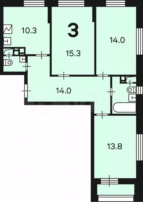 Аукцион: 3-к. квартира, 72,9 м, 9/20 эт. - Фото 0