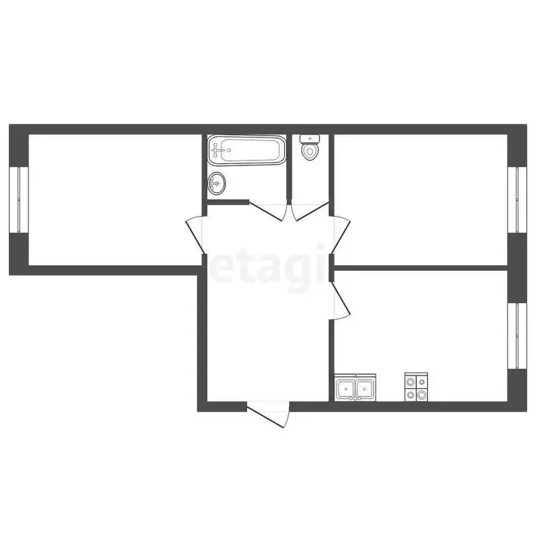 2-комнатная квартира: Тамбов, Мичуринская улица, 142к1 (60 м) - Фото 0