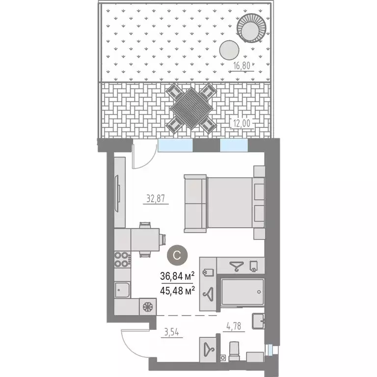 Квартира-студия: Кулаково, жилой комплекс Кипрея Квартиры (65.2 м) - Фото 1