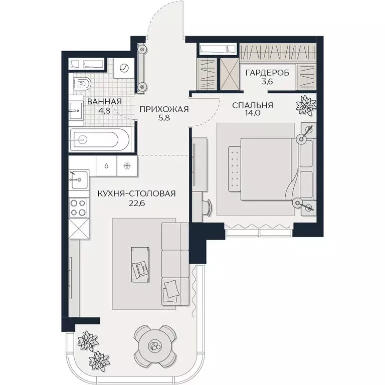 2-комнатная квартира: Москва, Гродненская улица, 18 (50.8 м) - Фото 0