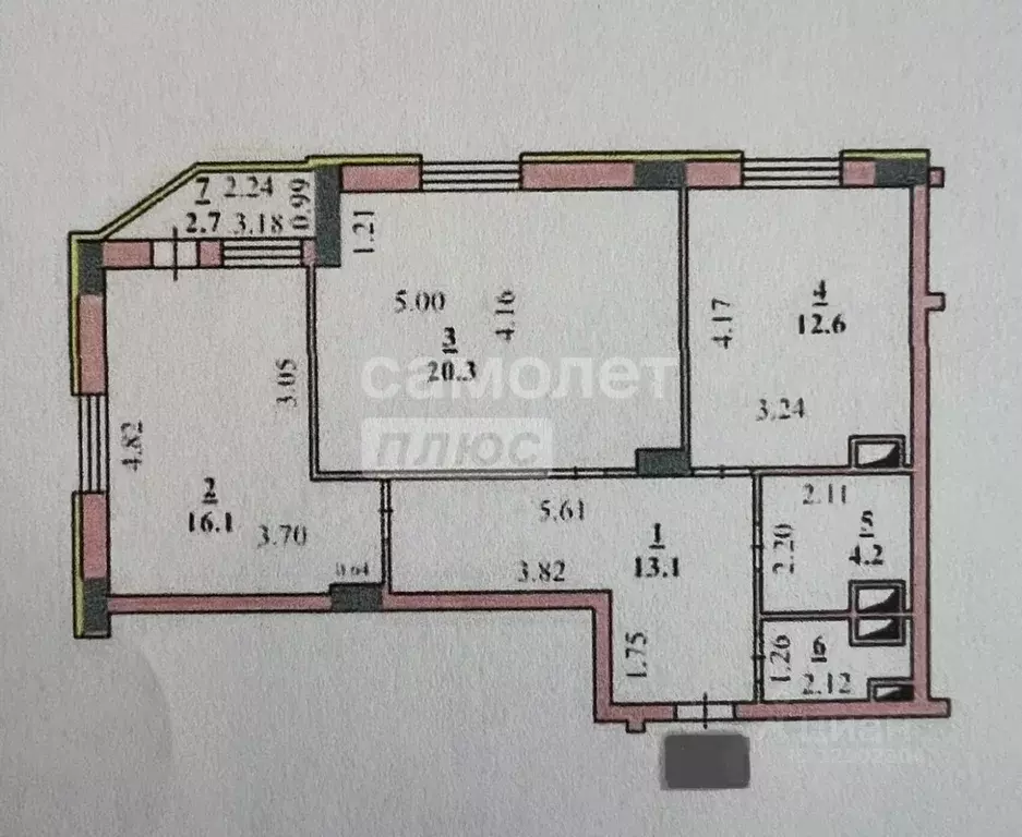 2-к кв. Липецкая область, Липецк ул. С.Ф. Балмочных, 16 (68.4 м) - Фото 2