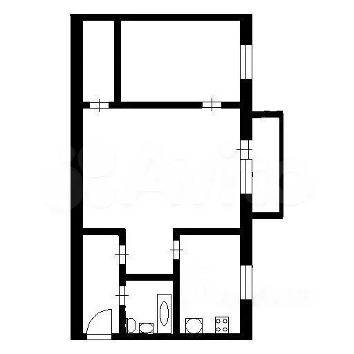 2-к. квартира, 43,6 м, 5/5 эт. - Фото 0