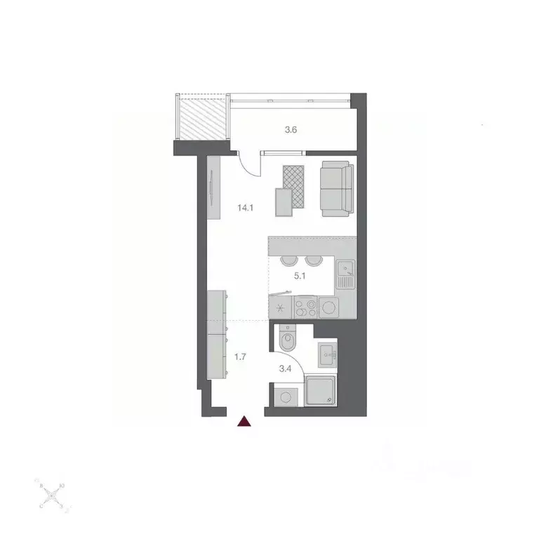 1-к кв. Новосибирская область, Новосибирск Беринг жилой квартал,  ... - Фото 1