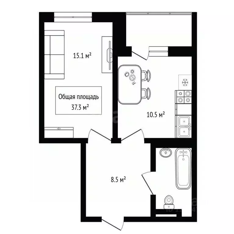 1-к кв. Новосибирская область, Новосибирск Северо-Чемской жилмассив, ... - Фото 2