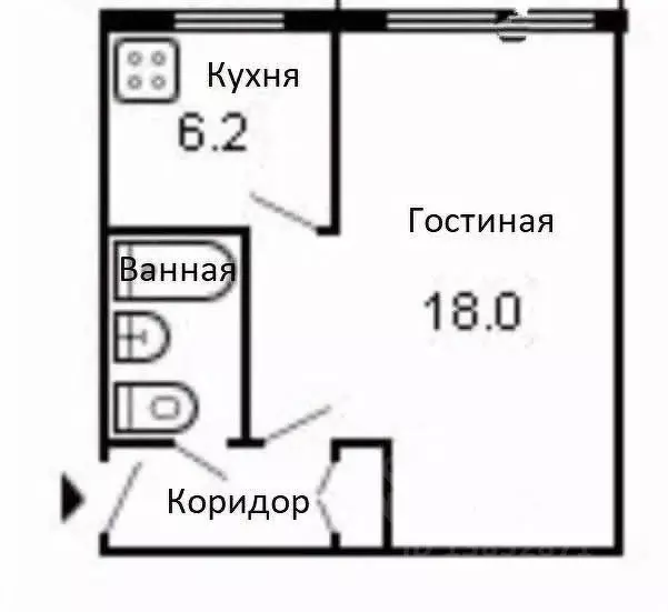 1-к кв. Приморский край, Владивосток ул. Фадеева, 14А (33.0 м) - Фото 1