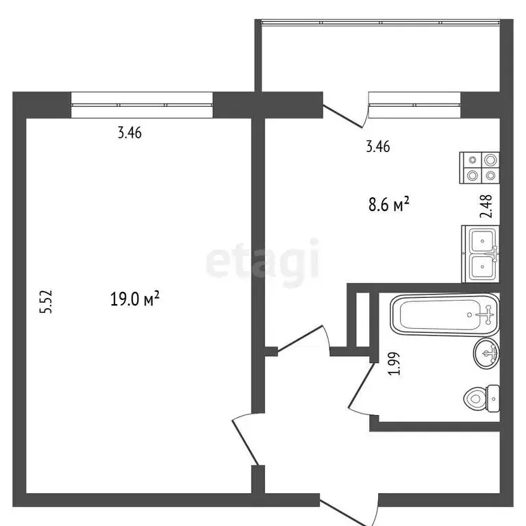 1-комнатная квартира: Саранск, Солнечная улица, 19/1 (37.6 м) - Фото 1