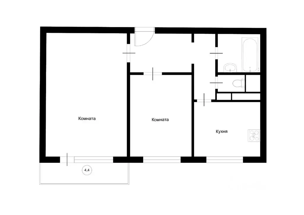 2-к кв. москва ул. героев панфиловцев, 7к6 (54.2 м) - Фото 1