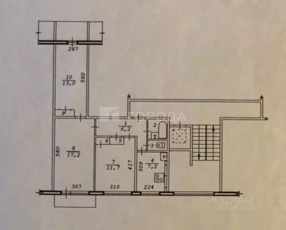 3-к кв. Новосибирская область, Новосибирск ул. Селезнева, 33 (60.8 м) - Фото 1