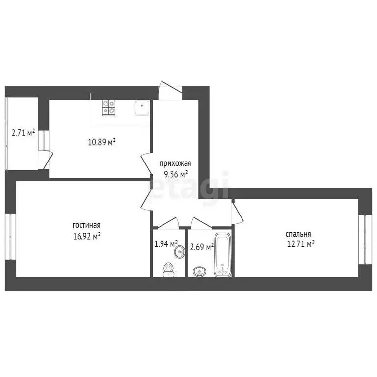 2-комнатная квартира: Калининград, Печатная улица, 21Б (55.8 м) - Фото 0