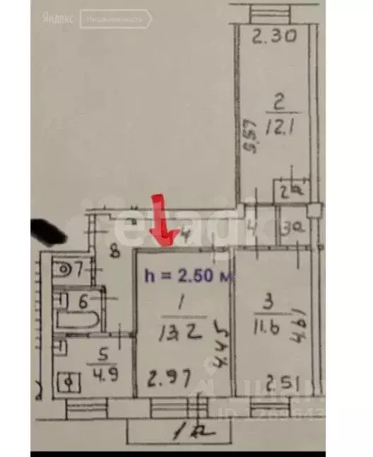 Комната Москва Дербеневская наб., 13/17К2 (13.3 м) - Фото 1