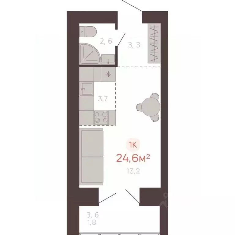 1-к кв. Алтайский край, Новоалтайск ул. Южсиба, 52А (24.6 м) - Фото 1