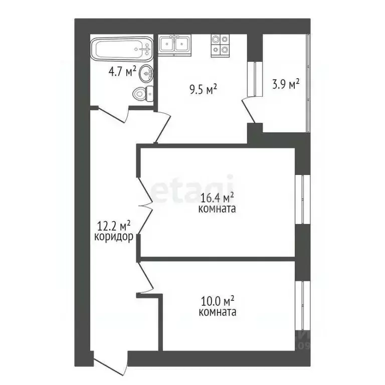 2-к кв. Башкортостан, Стерлитамакский район, Отрадовский сельсовет, с. ... - Фото 2