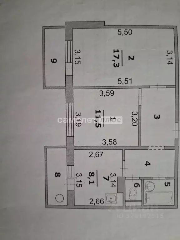 2-к кв. Белгородская область, Белгород ул. Есенина, 54 (51.0 м) - Фото 2
