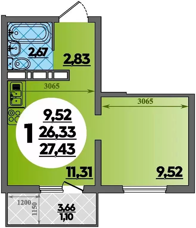 Продаётся 1-к квартира, 27 м - Фото 1
