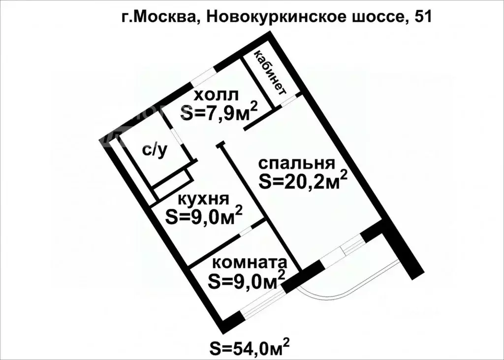 2-к кв. Москва Новокуркинское ш., 51 (52.0 м) - Фото 2