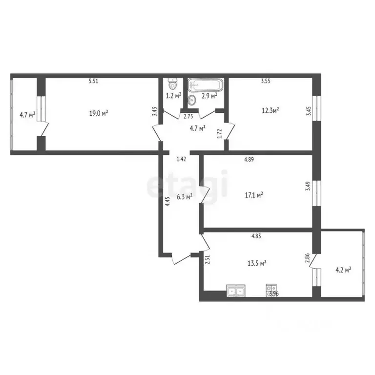 3-к кв. Ростовская область, Ростов-на-Дону Темерник мкр, ул. Думенко, ... - Фото 2