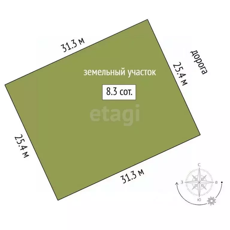 Участок в Тюменская область, Тюменский район, Онегин кп  (8.32 сот.) - Фото 1